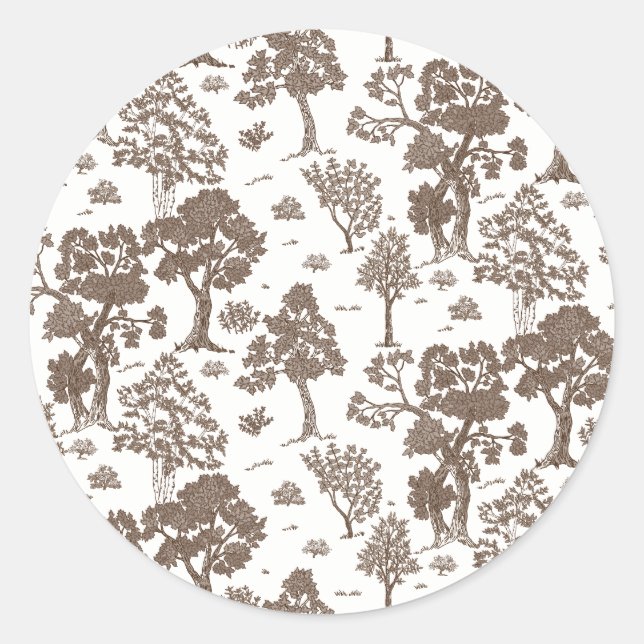 Sticker Rond LILLIE Brown Floral Wedding Invitations (Devant)