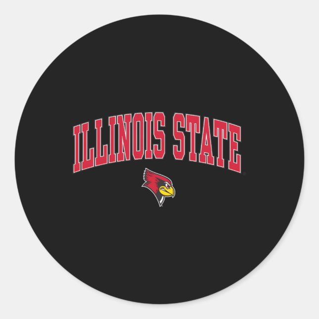 Sticker Rond L'Illinois State Redbirds Arche Sur Heather Grey (Devant)