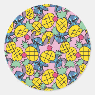 Sticker Rond Lilo et Stitch  Motif d'ananas