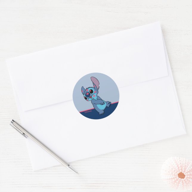 Sticker Rond Lilo & Stitch | Stitch Valentine Kisses (Enveloppe)