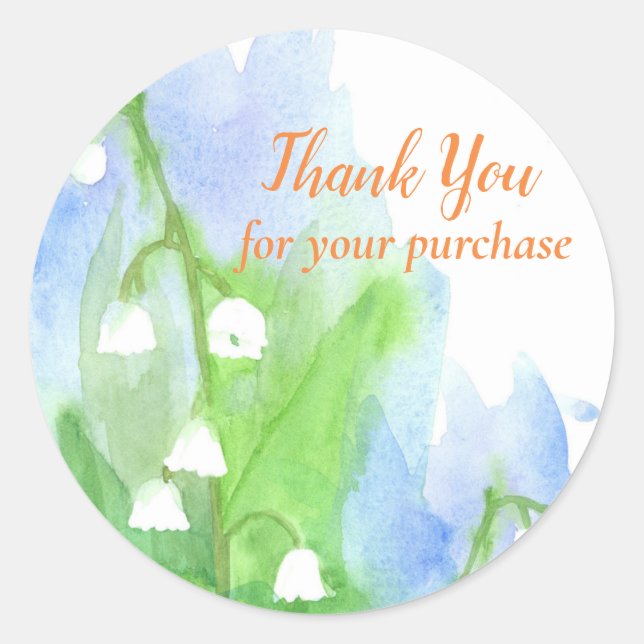 Sticker Rond Lily du Merci de la Vallée pour votre achat (Devant)