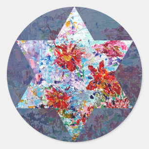 Sticker Rond Lily Pads Étoile de David