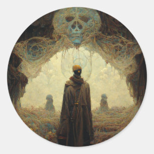 Sticker Rond L'Imaginaire foncé Entryway Sci-Fi