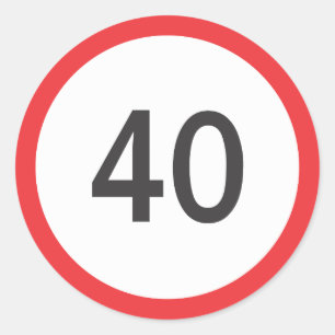 Sticker Rond Limite de vitesse quarante