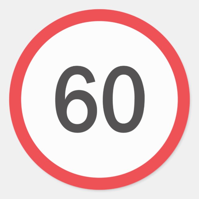 Sticker Rond Limite de vitesse soixante (Devant)