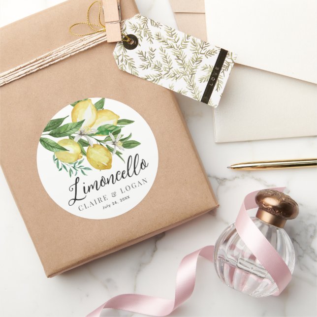 Sticker Rond Limoncello Citrus Mariage floral (Cadeaux)