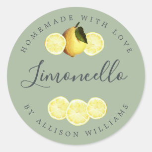 Sticker Rond Limoncello Laurel Green fait maison