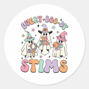 Sticker Rond L'inclusion n'a pas peur drôle tenue d'Halloween C