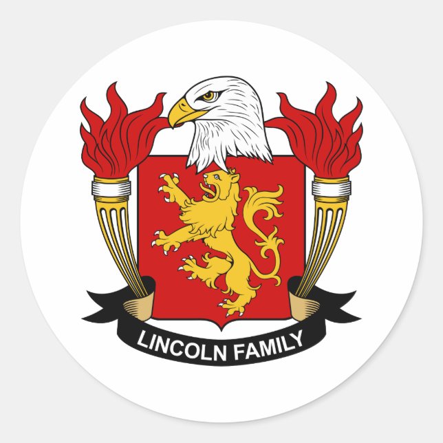 Sticker Rond Lincoln Family Crest (Devant)