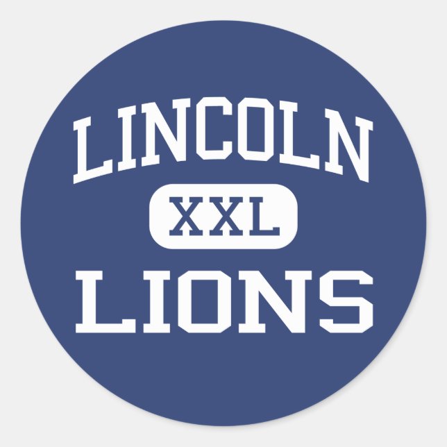 Sticker Rond Lincoln - lions - haut - Lincoln Île de Rhode (Devant)