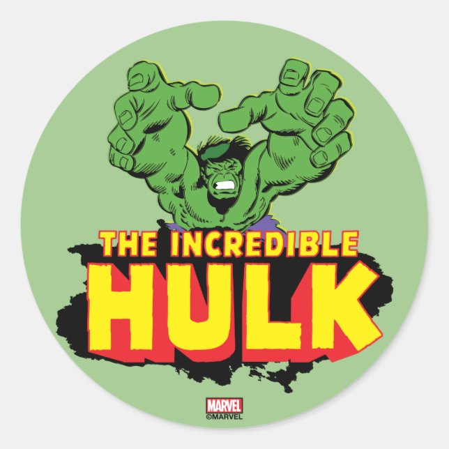 Sticker Rond L'incroyable logo Hulk (Devant)