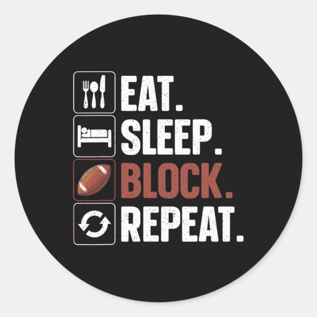 Sticker Rond Lineman Art Pour Homme Joueuse De Football Femme O (Devant)