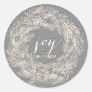 STICKER ROND LINGE HIVER STYLISH HOLIDAY CADEAUX TAGS