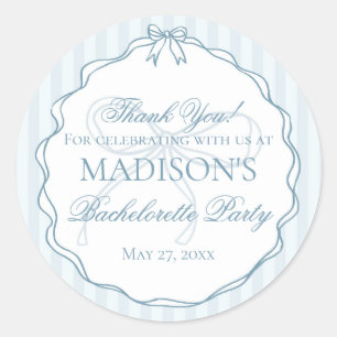 Sticker Rond Lingerie Bleue Cadeau de Fête de Fiançailles sous