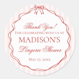 Sticker Rond Lingerie rose et rouge, sous-vêtements de douche, 