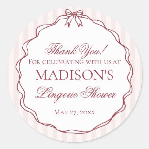 Sticker Rond Lingerie Rouge Bourgogne Douche Enterrement de Vie