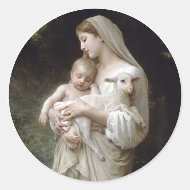 Sticker Rond L'Innocence 1893 William - Adolphe Bouguereau (Devant)