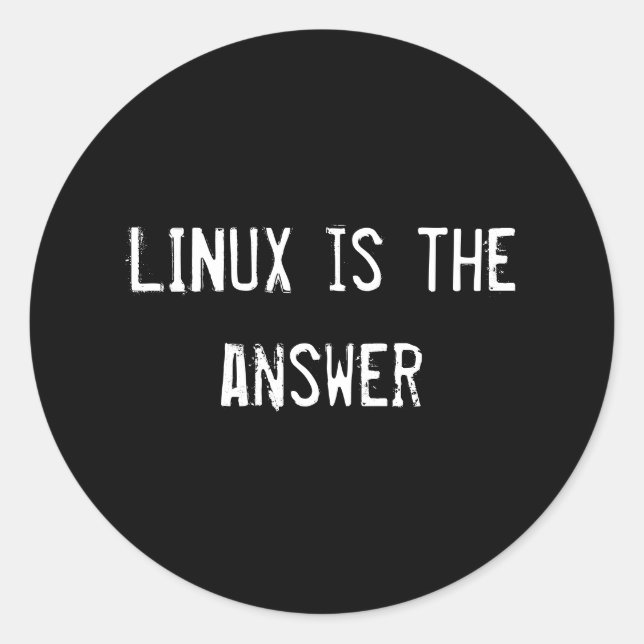 Sticker Rond LINUX est la réponse (Devant)