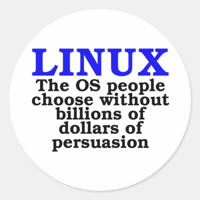 Sticker Rond Linux. Les gens du système d'exploitation choisiss (Devant)