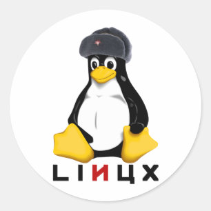 Sticker Rond Linux Urss