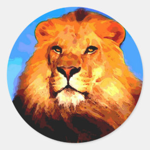 Sticker Rond Lion