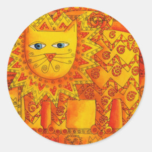 Sticker Rond Lion à motifs