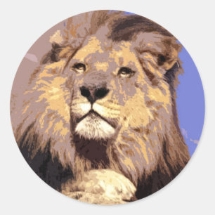 Sticker Rond Lion africain