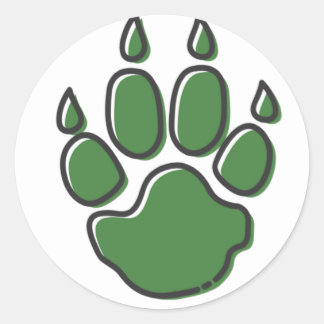 Sticker Rond lion animal paw print