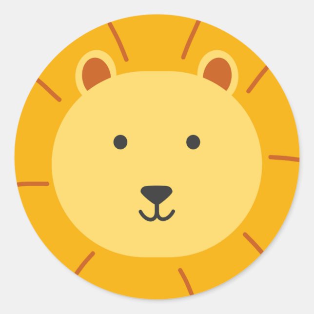 Sticker Rond Lion Anniversaire Art pour enfants (Devant)