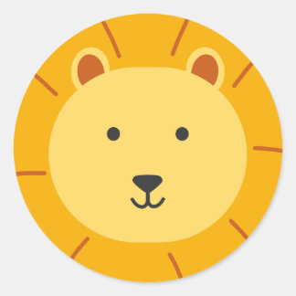 Sticker Rond Lion Anniversaire Art pour enfants