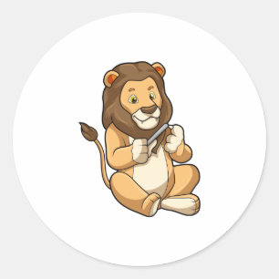 Sticker Rond Lion avec flèches à ongles