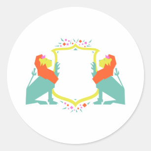 Sticker Rond Lion Crest