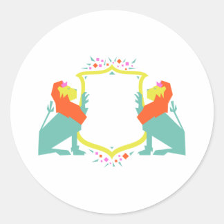 Sticker Rond Lion Crest