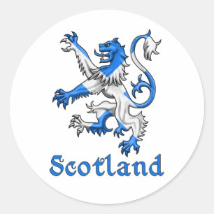 Sticker Rond Lion de l'Ecosse effréné
