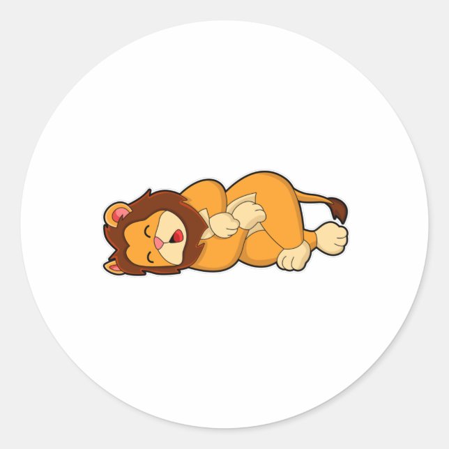 Sticker Rond Lion dormant (Devant)