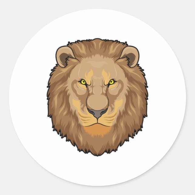 Sticker Rond Lion en colère (Devant)
