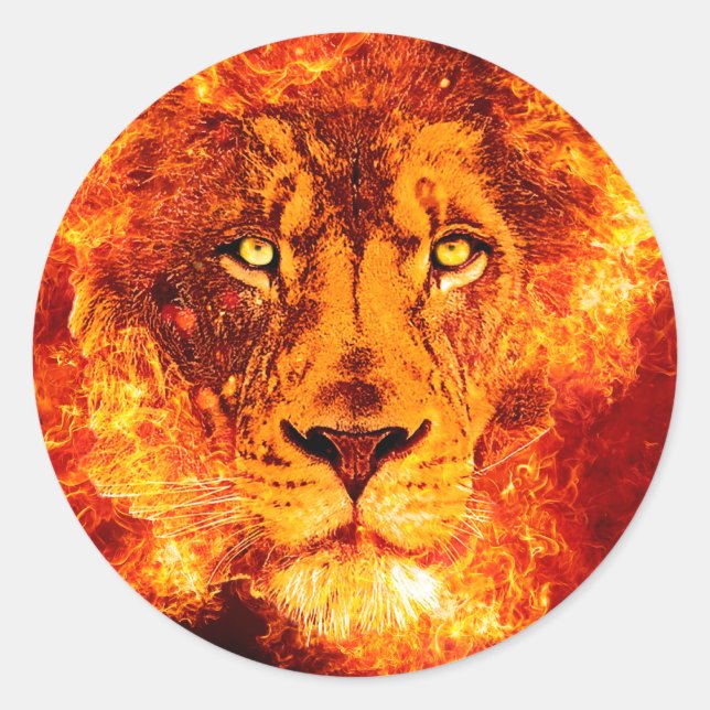 Sticker Rond Lion flamand de Juda (Devant)