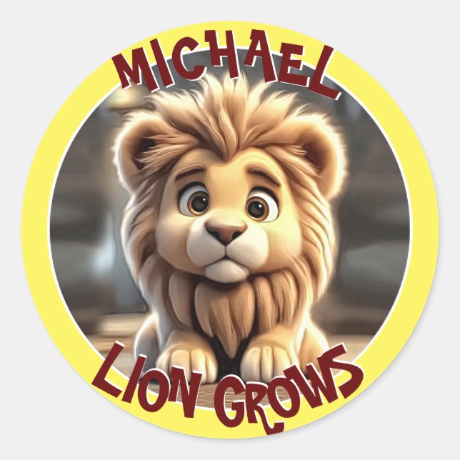 Sticker Rond Lion Grows (Devant)