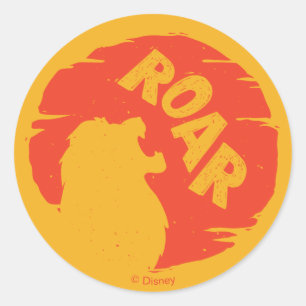 Sticker Rond Lion King   Simba "Roar" Silhouette