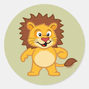 Sticker Rond Lion mignon