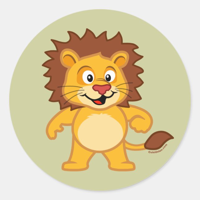 Sticker Rond Lion mignon (Devant)