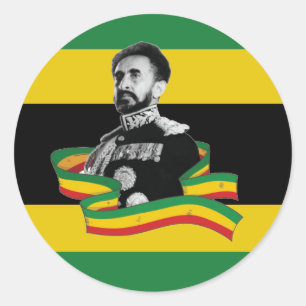 Sticker Rond Lion of Judah Jah Rastafari Rasta Roots