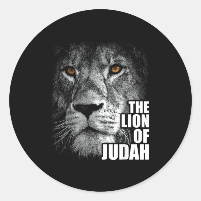 Sticker Rond Lion Of Judah Jesus Christian Faith Over Fear  (Devant)