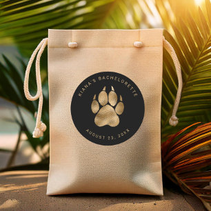 Sticker Rond Lion Pawprint Bachelorette Black Gold ID1148