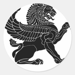 Sticker Rond lion perse