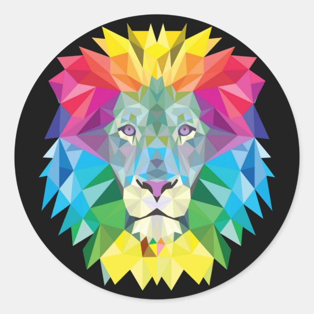 Sticker Rond Lion Rainbow (Devant)