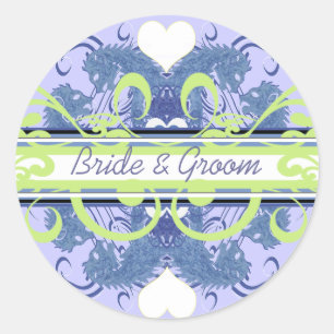 Sticker Rond Lion Rampant Renaissance Mariage