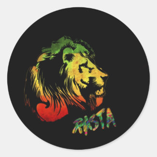 Sticker Rond lion rasta