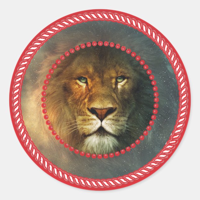 Sticker Rond Lion Redframe (Devant)