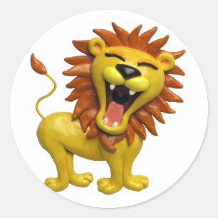 Sticker Rond Lion Roaring